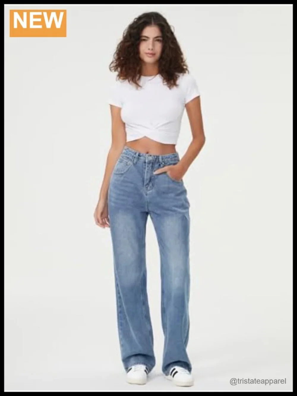 High Waisted Wide Leg Baggy Stretchy Boyfriend Jeans Denim Pants Trousers Loose